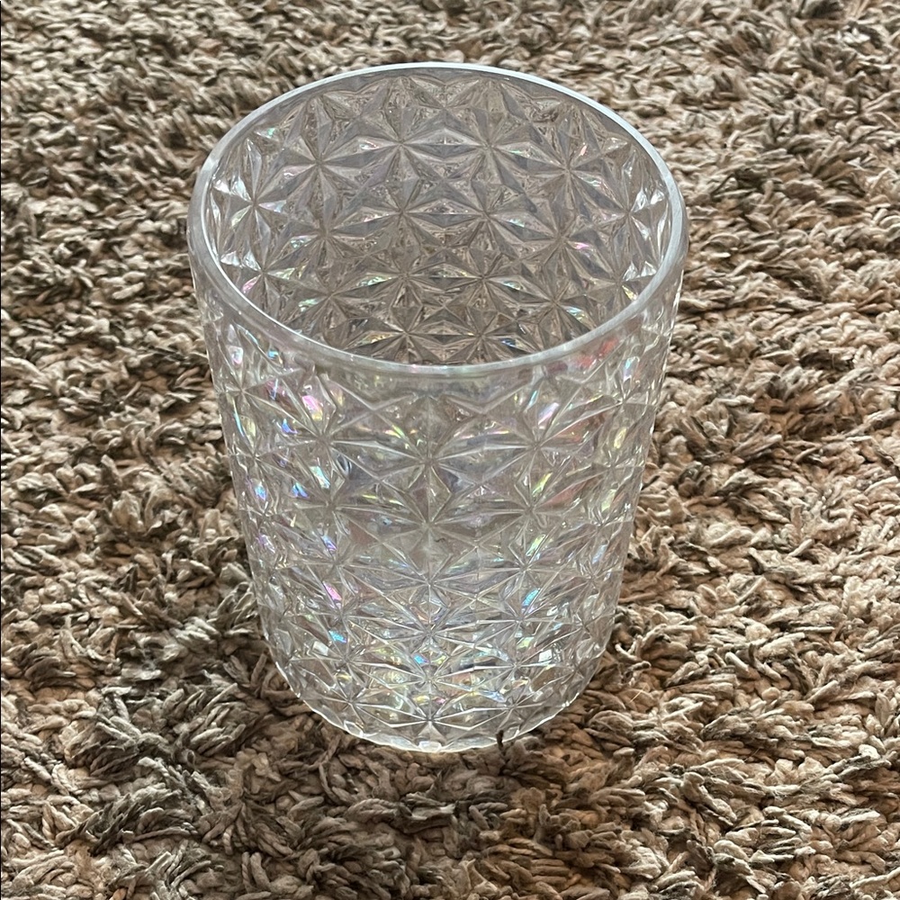 RARE B&BW iridescent glass candle holder